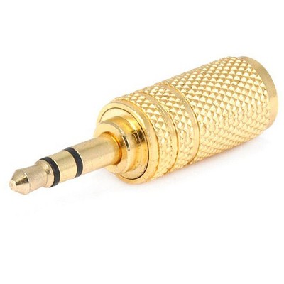 Monoprice Metal 3.5mm TRS Stereo Plug to 3.5mm TS Mono Jack Adapter, Gold Plated