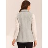 Allegra K Women's Vintage Tweed Open Front Plaid Sleeveless Office Blazer Vest - 4 of 4