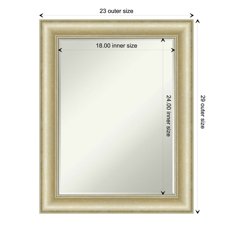 Amanti Art Textured Light Gold Petite Bevel Bathroom Wall Mirror 29 x 23 in., 4 of 9