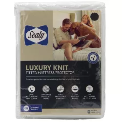 Luxury Knit Mattress Protector White - Sealy