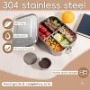 47oz 5-Compartment Stainless Steel Bento Box with Lockable Clips, Leak-Proof - 4 of 4