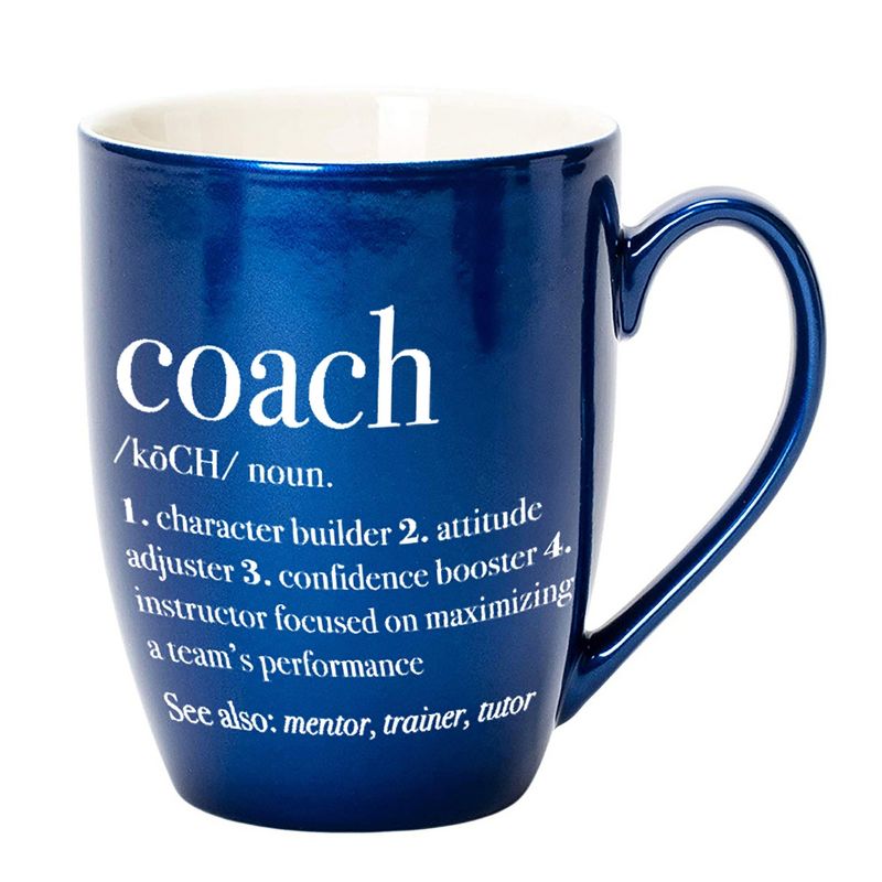 Elanze Designs Coach: Character Builder, Attitude Adjuster Navy Blue 10 ounce New Bone China Coffee Cup Mug, 1 of 2