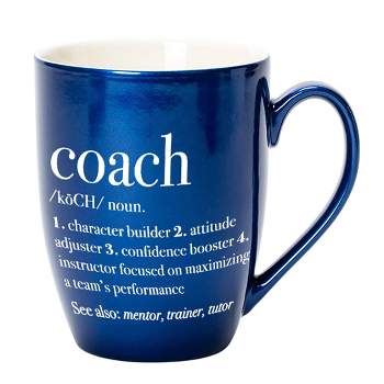 Elanze Designs Coach: Character Builder, Attitude Adjuster Navy Blue 10 ounce New Bone China Coffee Cup Mug