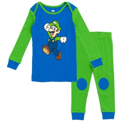 SUPER MARIO Nintendo Luigi Infant Baby Boys Sweatshirt and Pants Blue Green 12 Months