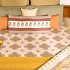 Mela Artisans Ivory and Taupe Cotton Single Bed Sheet | Twin Bed Size - 3 of 4
