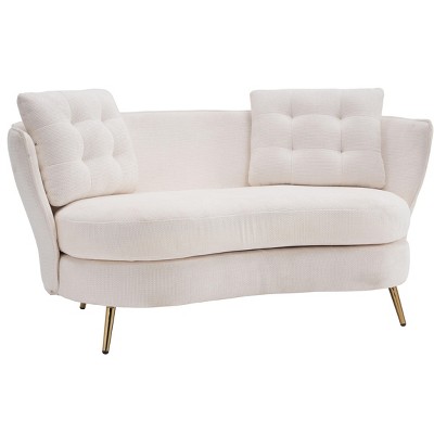 NicBex 64.2 Inch Polyester Loveseat Sofa,2-Seat Upholstered Sofa with Metal Legs  for Living Room,Small Space,Office,Apartment