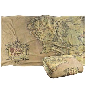 Kids' The Lord Of The Rings Map Of Middle Earth Silky Touch Blanket White 36X58 - 1 of 4