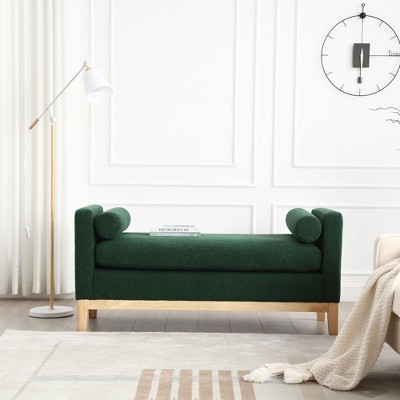 NicBex Modern 53.5" Bedroom Bench Upholstered Accent Stools with 2 Pillows and Wood Frame for Bedroom and Entryway