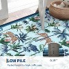 Acekool Washable Tiger Area Rug, Non-Slip Low Pile Botanical Animal Print Carpet for Living Room Bedroom Nursery Office, Soft & Foldable - 3 of 4