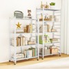 HONGGE Storage Shelves, Foldable Metal Shelving Units for Garage Kitchen Bakers, Collapsible Organizer Rack, Heavy Duty on Wheels - 3 of 4