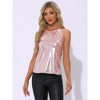 INSPIRE CHIC Women's Metallic Sleeveless Club Party Shiny Tank Top - 4 of 4
