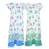 JEFFRICO Womens 2 Pack Nightgowns Short Sleeve Sleepwear Soft Pajama Dress Nightshirts - 2 of 4