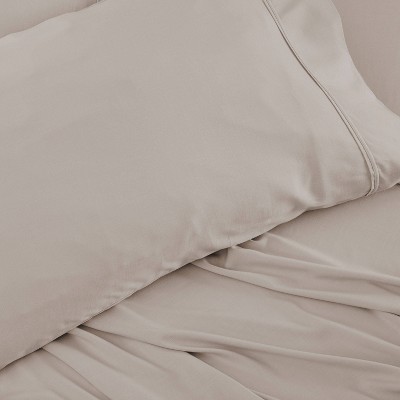 Medium Beige Queen Rayon Bamboo Blend Pillowcase Set