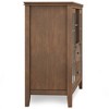 53" Solid Wood Tall TV Media Stand with Handcrafted Finish, Cord Management, and Tempered Glass Doors for Living Room and Bedroom - 3 of 4