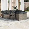 vidaXL Patio Sofa Set Gray PE rattan 9 Piece Modular Patio Sofa Set - 2 of 4