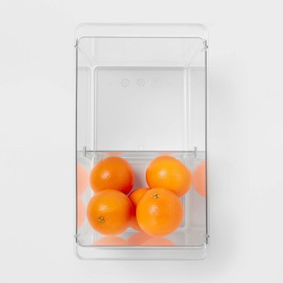 Deep Fridge & Freezer Bin Clear - Brightroom™: PETG, Freezer Organizer, Hand Wash, 8.25 H x 13 D x 7.4 W ‼️has mild stains and scratches ‼️