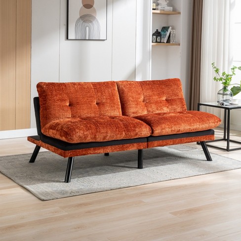 Convertible Sofa Bed, Adjustable Loveseat Sofa with Metal Legs-ModernLuxe