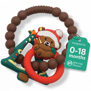 Silicone Christmas Teether Ring Toy for Baby, BPA Free Soothing Teething Relief Toy for Infant & Toddlers 0-18 Months, Perfect Christmas Gift for Baby - 1 of 4