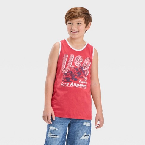 Boys Usa Cycling Graphic Tank Top Art Class Red Target