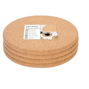 Itopfox 4-Pack Premium Cork Trivets for Hot Dishes, Heat Resistant Kitchen Coasters, Table & Countertop Protectors, Versatile for Pots, Pans, & More - 1 of 4