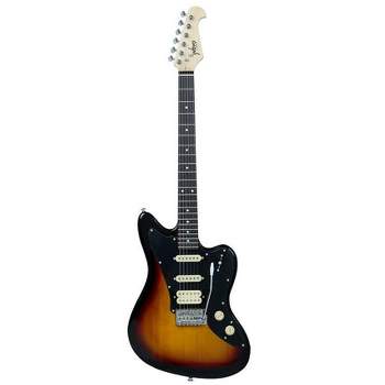 Monoprice Offset OS20 Classic Electric Guitar - Sunburst, With Gig Bag, Two Single Coils and a Humbucker - Indio Guitars