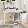 Costway L-Shaped Desk with Power Outlet 55" Reversible Computer Desk with 3 Drawers Brown/White - 2 of 4