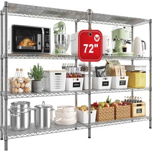 HOMDOX 4-Tier Heavy Duty Metal Storage Rack, 72"W x 18"D x 60"H Adjustable Wire Metal Shelves for Storage, 1600LBS Free Standing Storage Shelf Units - 1 of 4