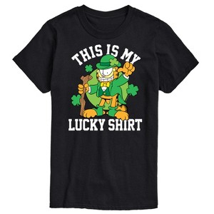 Men's - Garfield - This Is My Lucky Shirt Patrick's Day Short Sleeve Graphic T-Shirt - 1 of 4
