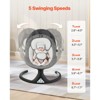 VEVOR Baby Swing, 5-Speed Baby Rocker with 3 Seat Position, Portable Infant Swing for Newborn with PVC Touch Panel, Remote Control, Bluetooth, Grey - 4 of 4