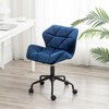 PDTEND Velvet Tufted 360° Swivel Office Chair with Adjustable Height - 2 of 4