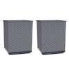 vidaXL Planters 2 pcs Dark Gray 11.8"x11.8"x14.6" Polypropylene - 2 of 4