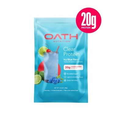 Oath Nutrition Single Serve Clear Protein Powder - Icy Blue Raspberry