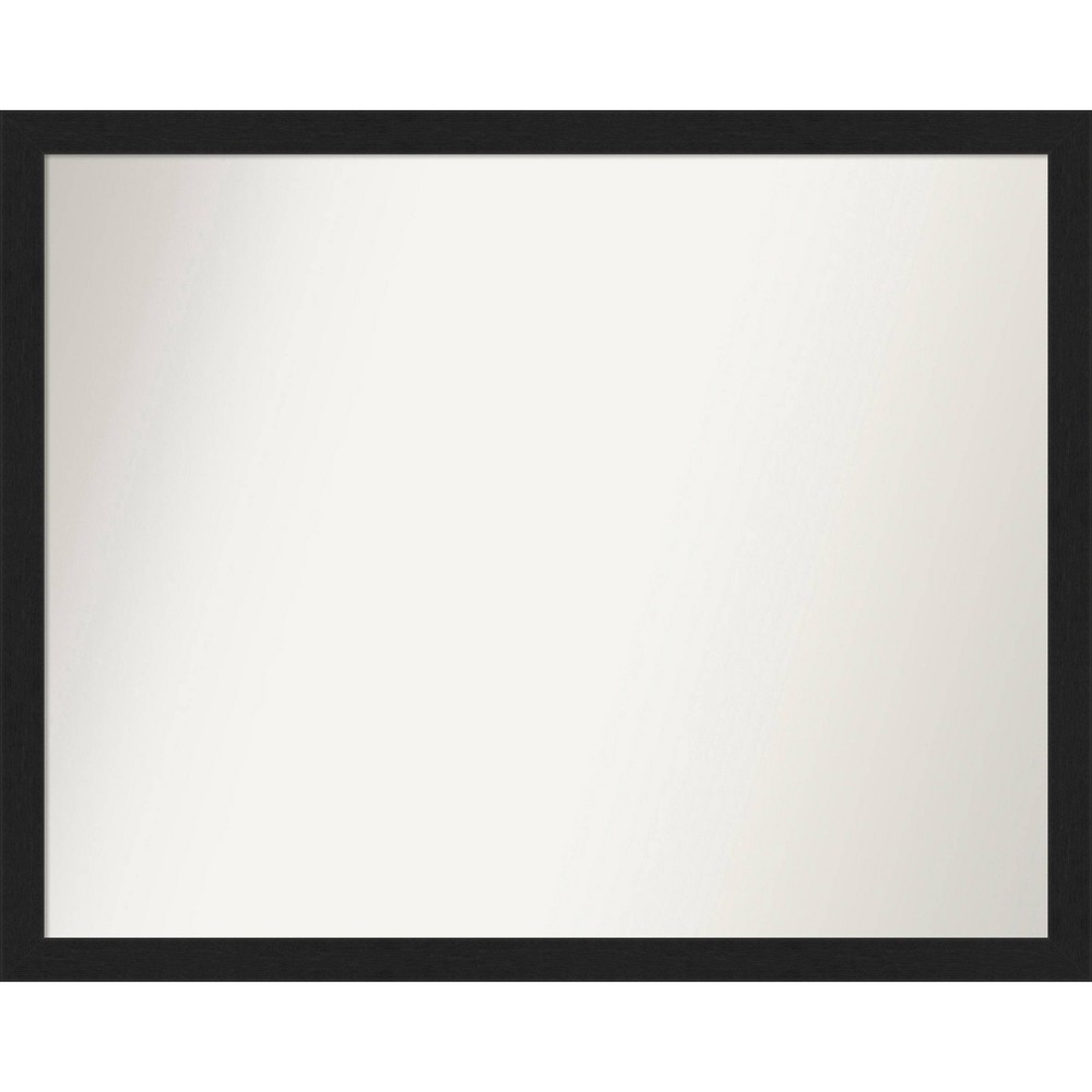 Photos - Wall Mirror 30" x 24" Non-Beveled Grace Brushed Metallic Black Narrow  - Am