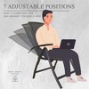 YUHAO 2PCS Adjustable High Backrest Double-Layered Textilene Fabric,Folding Patio Chairs for Camping Porch Balcony,Dark Brown - 3 of 4