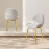 APRILSOUL33.27"Modern minimalist grey teddy velvet Dining Chairs Set of 2 with sturdy gold metal legs - 3 of 4
