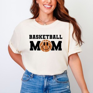 Simply Sage Market Basketball Mom Smiley Face Garment Dyed Tee - 1 of 4