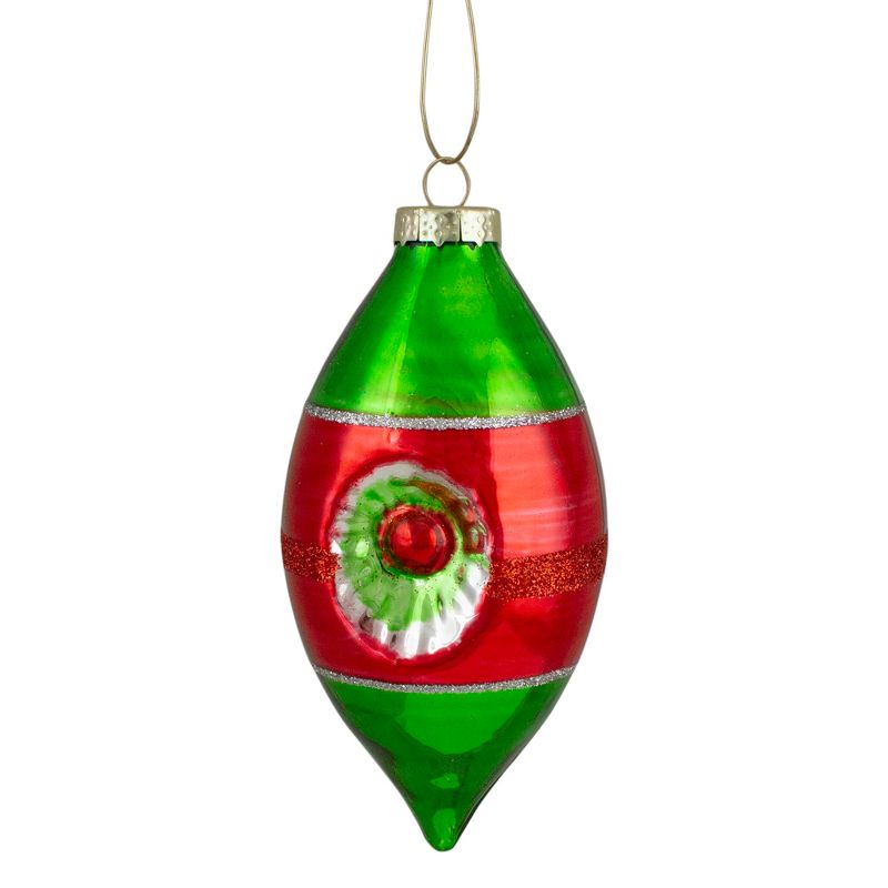 Northlight 4ct Red, Green and Silver Vintage Glass Christmas Ornaments 3.25-Inch (80mm), 4 of 5