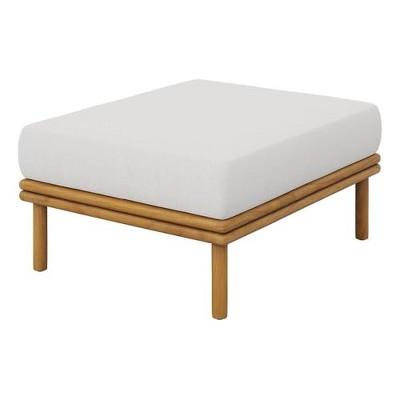 Modway Wren Outdoor Patio Teak Wood Ottoman