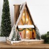 Vintage A-Frame Ski Lodge Lighted Display 16.5"H - 3 of 3