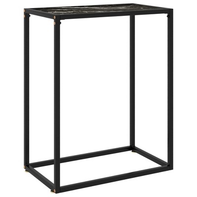 vidaXL Console Table Black 23.6 in.x13.8 in.x29.5 in. Tempered Glass