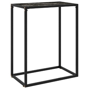 vidaXL Console Table Black 23.6 in.x13.8 in.x29.5 in. Tempered Glass - 1 of 4