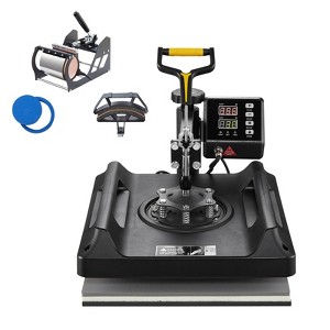 VEVOR Heat Press Machine 8 in 1 Combo, Heat Press 15x15 in, Swing Away T Shirt Printing Machine Digital Control, Black - 1 of 4