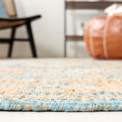 Handwoven Blue and Natural 6' x 9' Kilim Area Rug