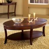Troy Oval Cocktail Table Brown Cherry - Steve Silver Co.: Hardwood Frame, Veneer Finish, Fixed Shelf - 3 of 3