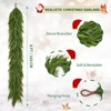 6Ft Artificial Norfolk Pine Garlands,Realistic Pine Garland,Green Artificial Greenery Garland for Table,Mantle,Wall,Winter Christmas Decorations - 2 of 4