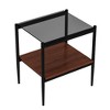 NicBex Coffee Tables for Living Room 38.58" Modern Square Coffee Table End tables Set of 3 with Gray Tempered Glass Top and MDF layer, Gray - 4 of 4