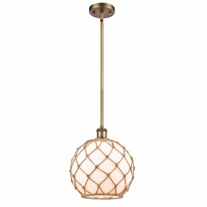 Farmhouse Rope - 1 Light Stem Hung Mini Pendant In Industrial Style-13 Inches Tall and 10 Inches Wide - 1 of 1