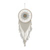 Cotton Macrame Handmade Intricately Woven Dreamcatcher Wall Decor with Beaded Fringe Tassels White - Olivia & May - 4 of 4