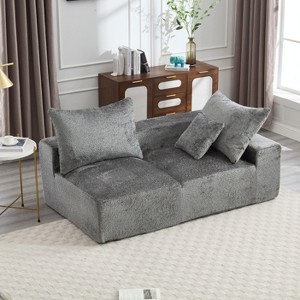 NicBex Couches for Living Room 2-Seat Deep Seat Sofa Chenille Fabric Upholstered Modern Sofa Couch with Memory Foam and Pillows, Grey - 1 of 4
