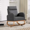 Nursery Glider Chair - Rocking Chair, Upholstered Nursery with Rubber Wood Legs, Comfy High Backrest, Side Pockets, Rocker Armchair for Living Room - 2 of 4